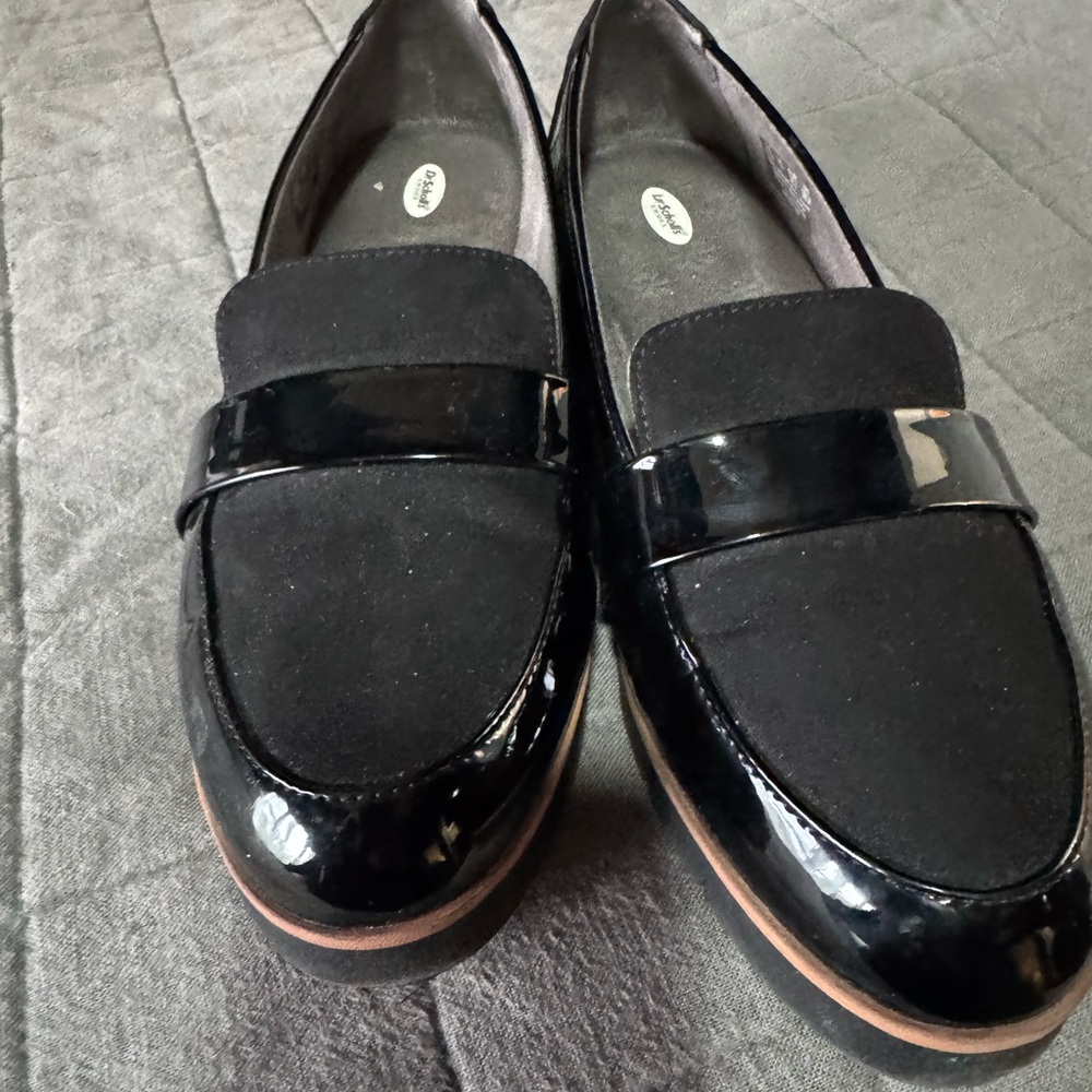 Dr. Scholl's Black Patent and Suede Loafers
